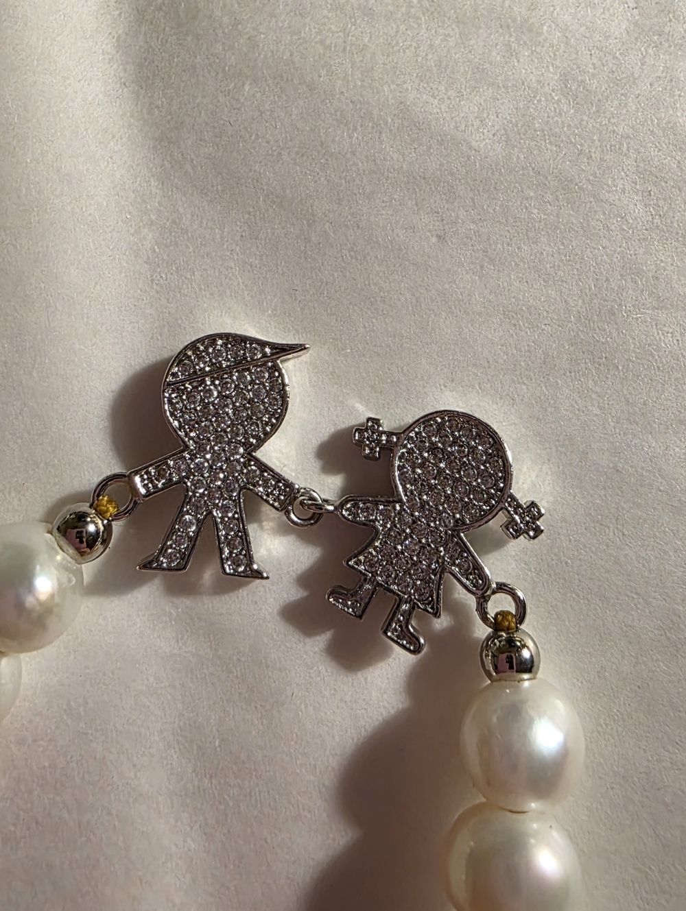 Freshwater Pearl Slider Bracelet with Silver Tone Charm - Picture 5 of 6
